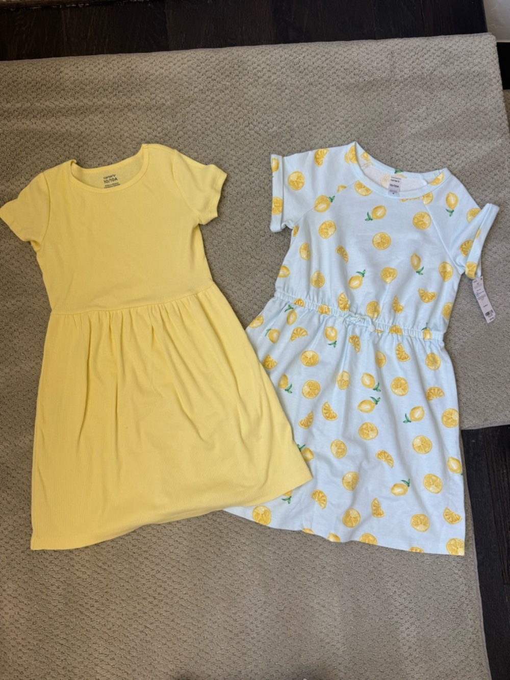 Carter’s Girls Summer Dress Bundle NWT Size 10 | Lemon Print & Yellow Dress